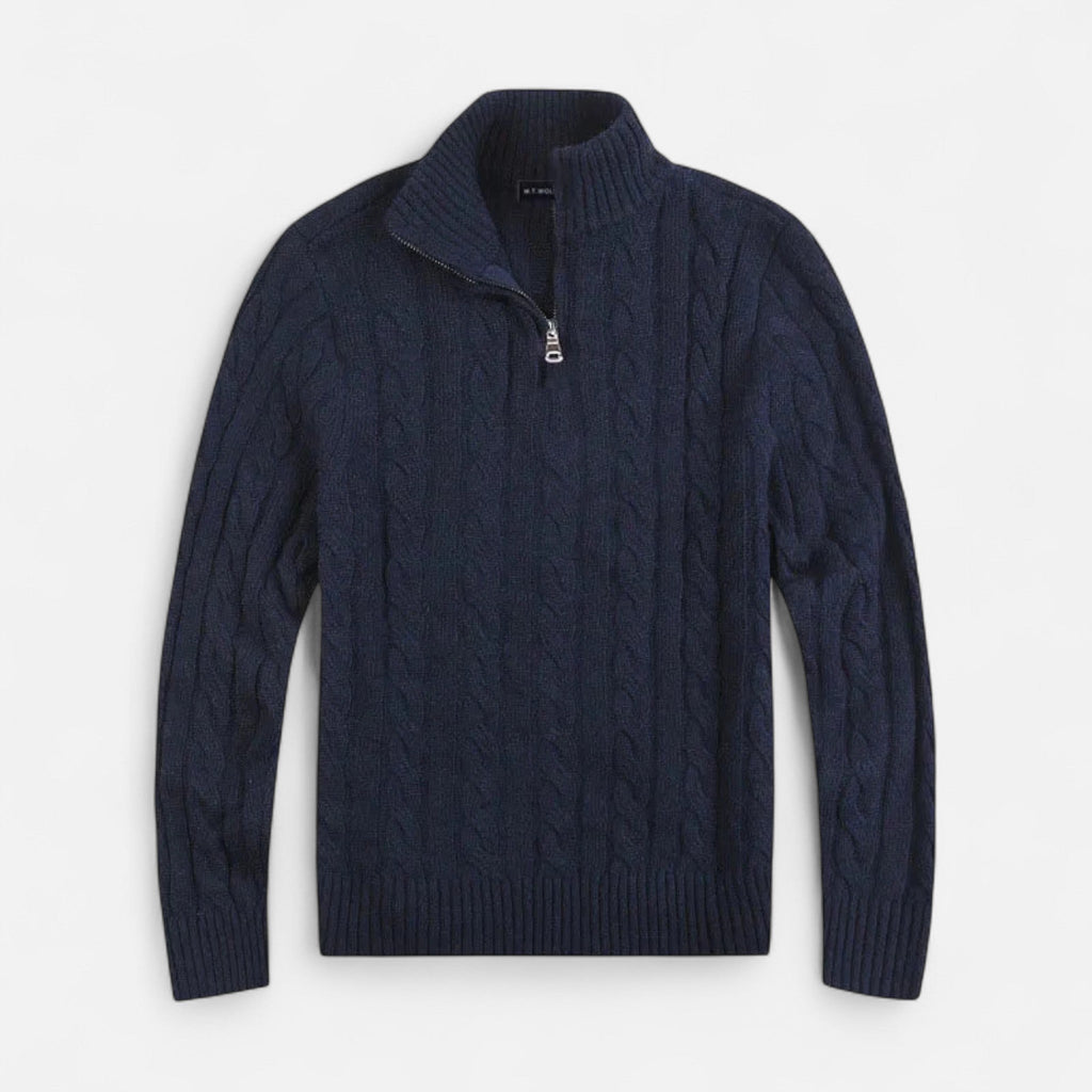 Men’s Winter Knit Quarter Zip Sweater | Long Sleeve
