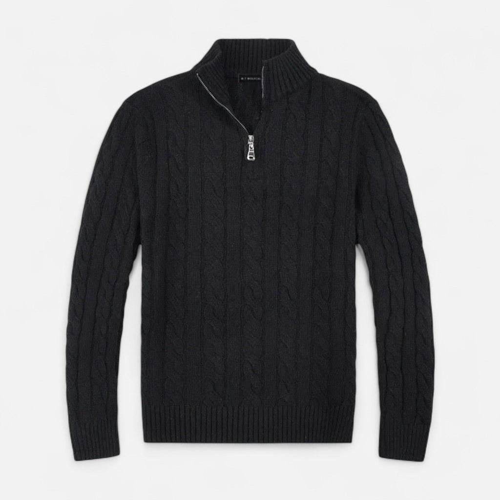Men’s Winter Knit Quarter Zip Sweater | Long Sleeve