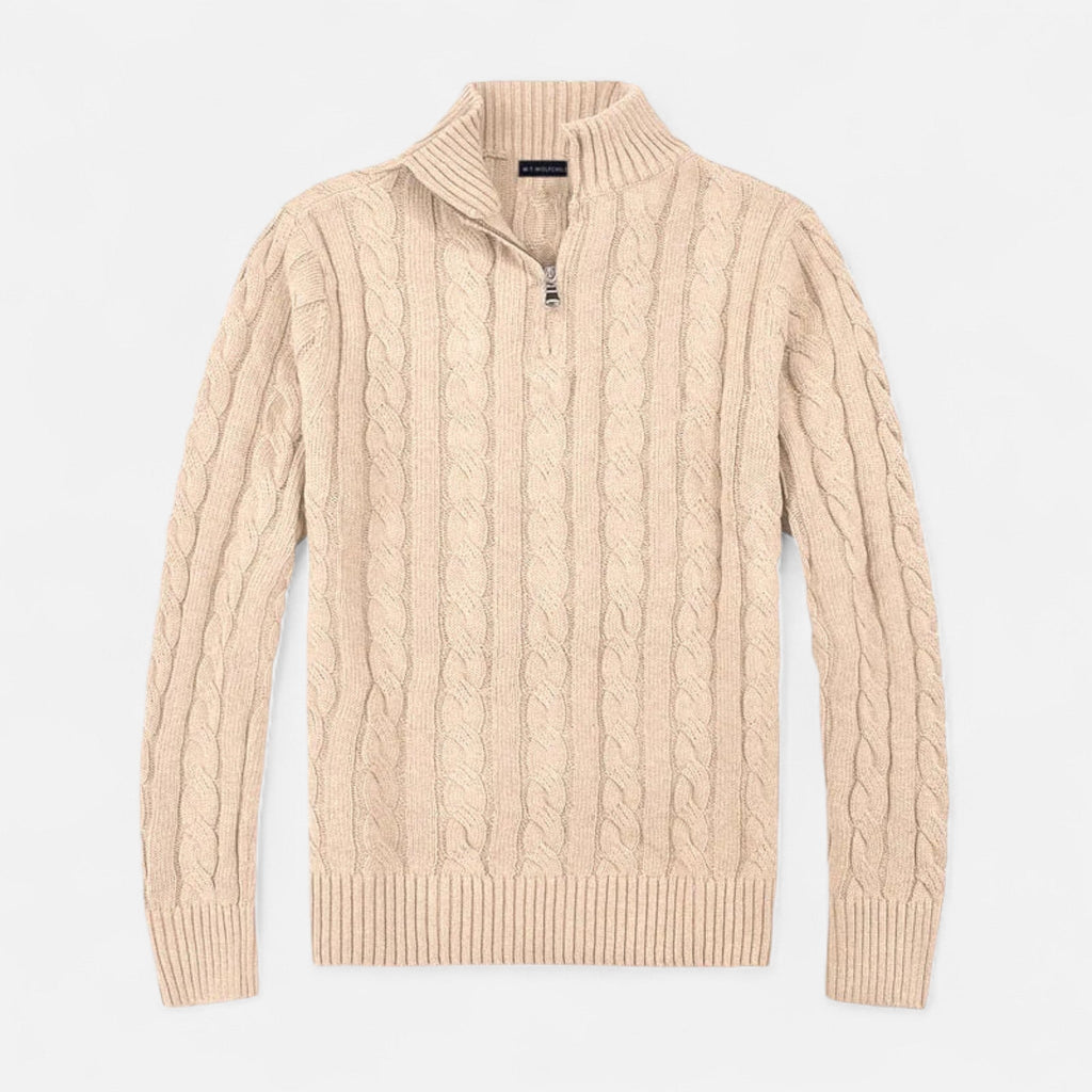 Men’s Winter Knit Quarter Zip Sweater | Long Sleeve