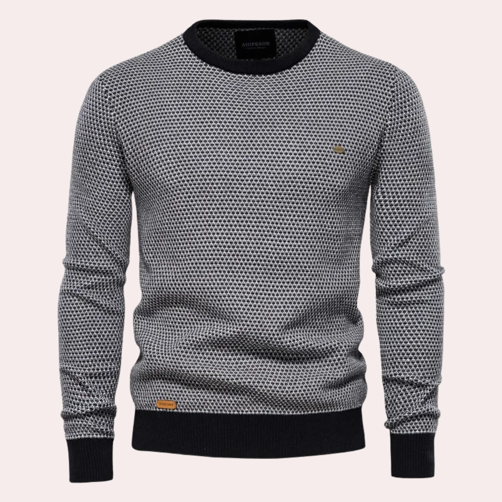 Men’s Printed Crew Neck Sweater | Casual