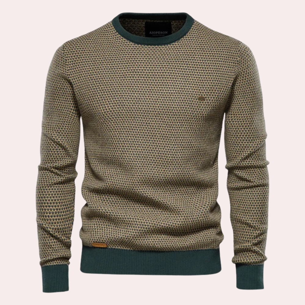 Men’s Printed Crew Neck Sweater | Casual