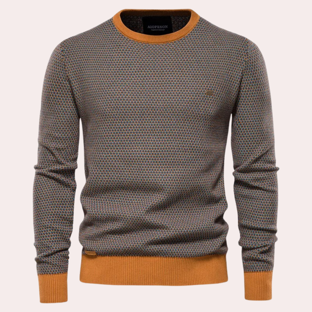 Men’s Printed Crew Neck Sweater | Casual