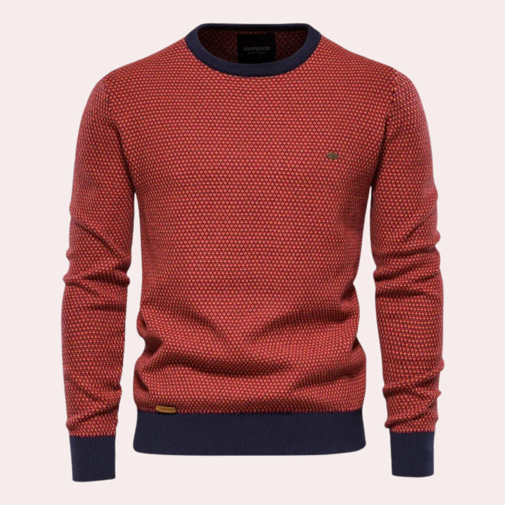 Men’s Printed Crew Neck Sweater | Casual