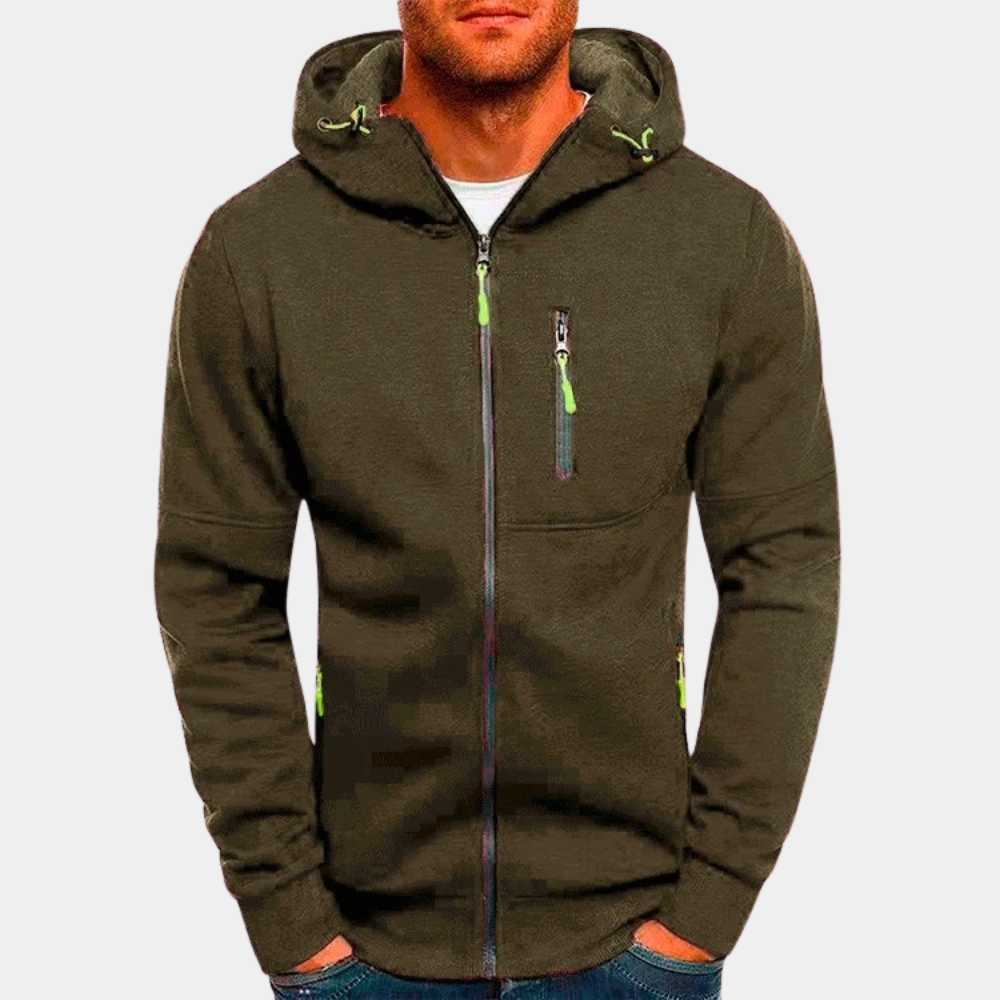 Men's Long Sleeve Winter Streetwear Hoodie | Zip Up