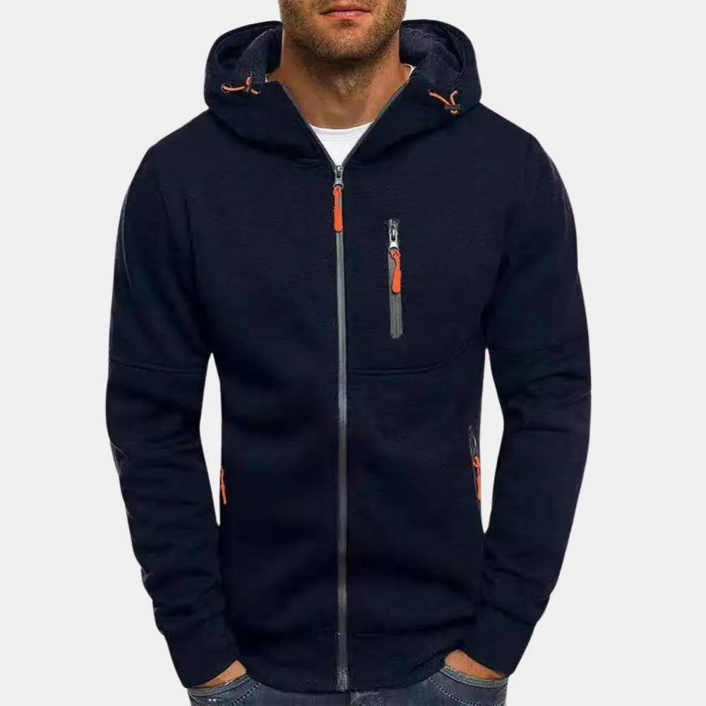 Men's Long Sleeve Winter Streetwear Hoodie | Zip Up