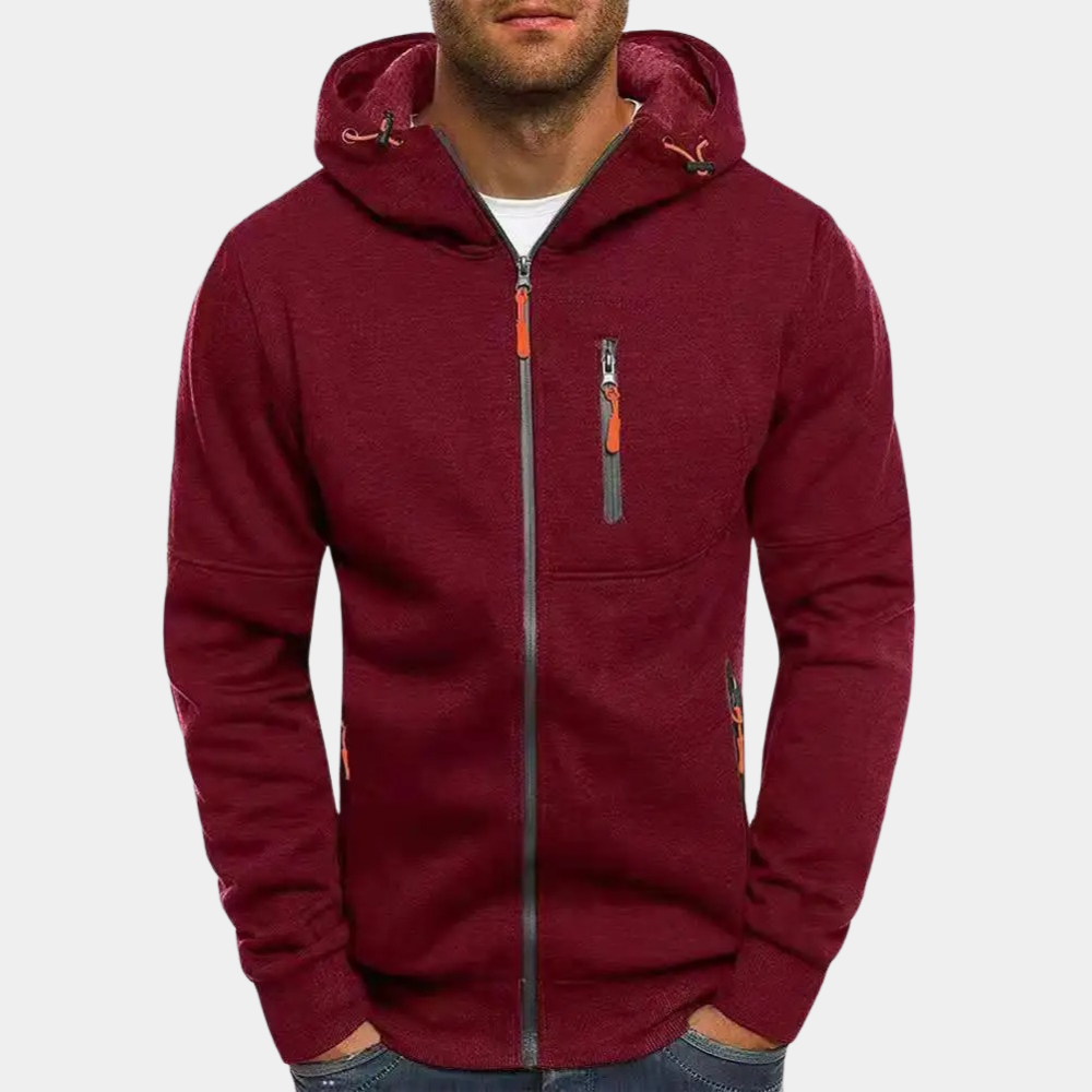 Men's Long Sleeve Winter Streetwear Hoodie | Zip Up
