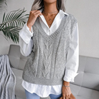 Women’s Stylish Ribbed Sweater Vest | Relaxed Fit