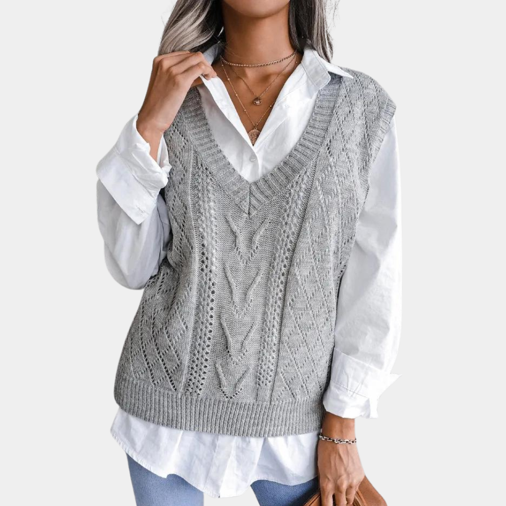 Women’s Stylish Ribbed Sweater Vest | Relaxed Fit