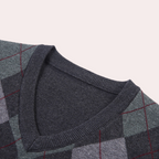 Men’s Printed V Neck Sweater Vest | Knit