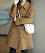 Women's Double Breasted Tailored Coat | Flap Pockets