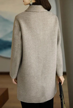 Women's Double Breasted Tailored Coat | Flap Pockets