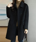 Women's Double Breasted Tailored Coat | Flap Pockets