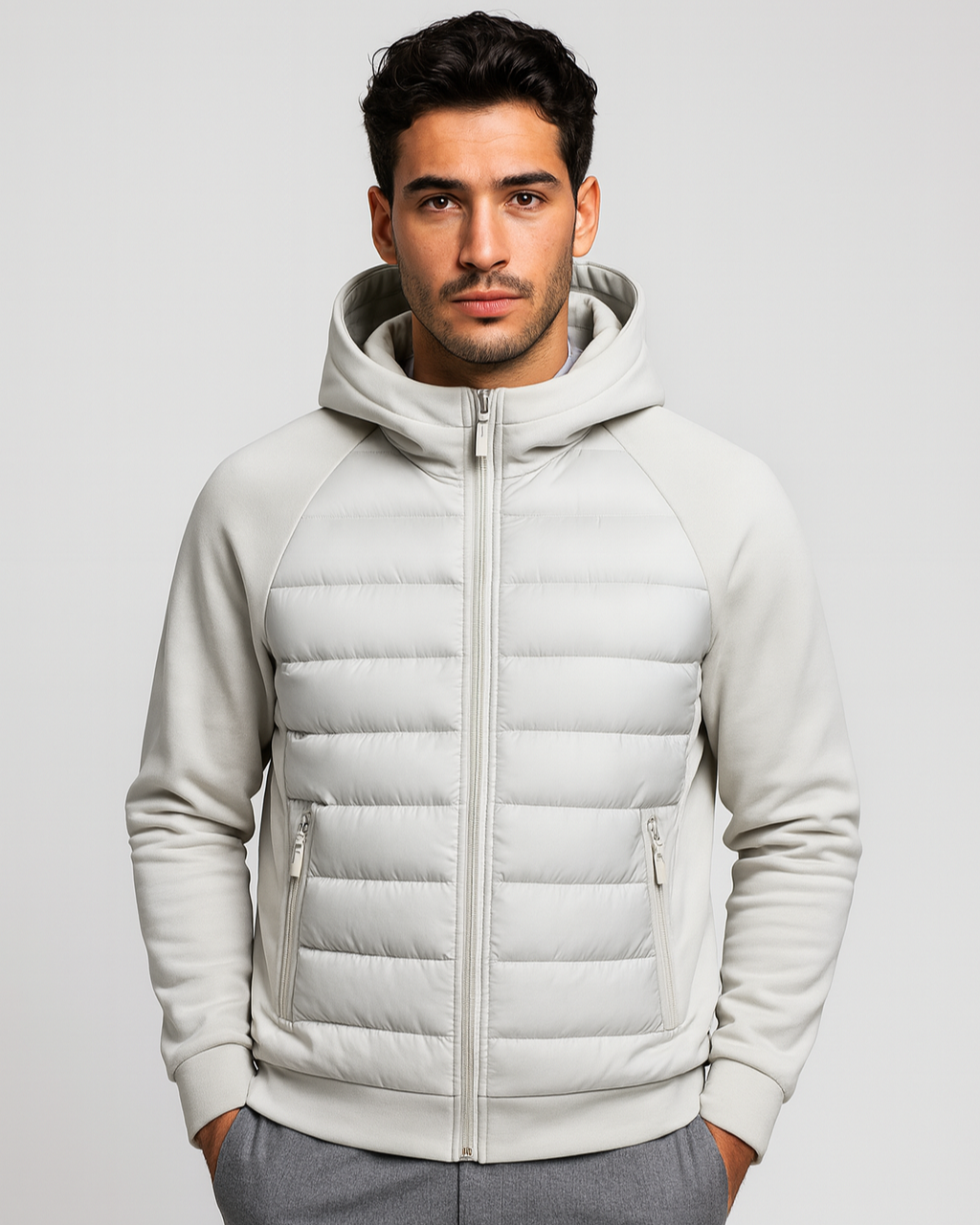 Men's Hooded Quilted Jacket | Hybrid