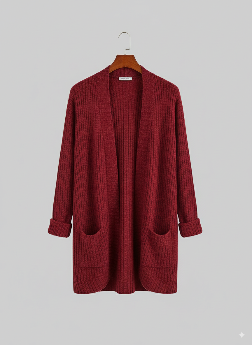 Women's Ribbed Open Front Cardigan | Winter