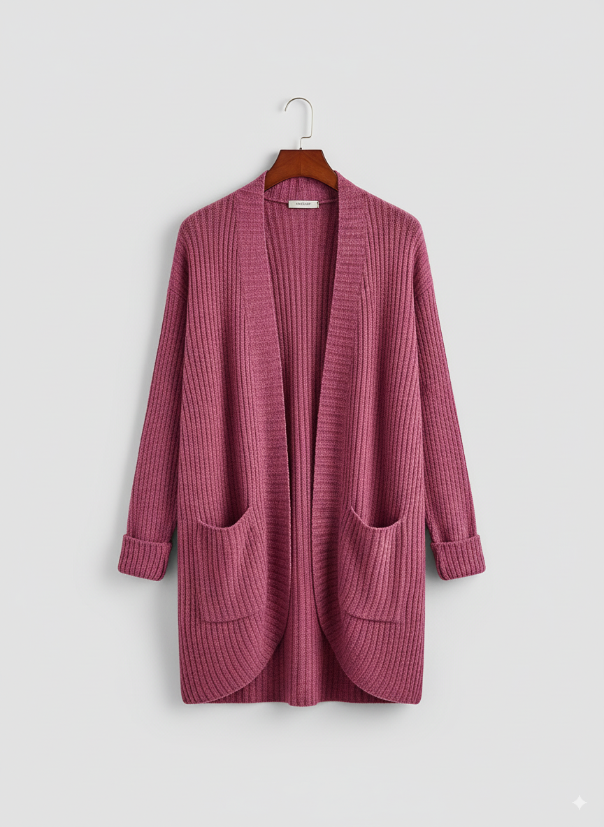 Women's Ribbed Open Front Cardigan | Winter