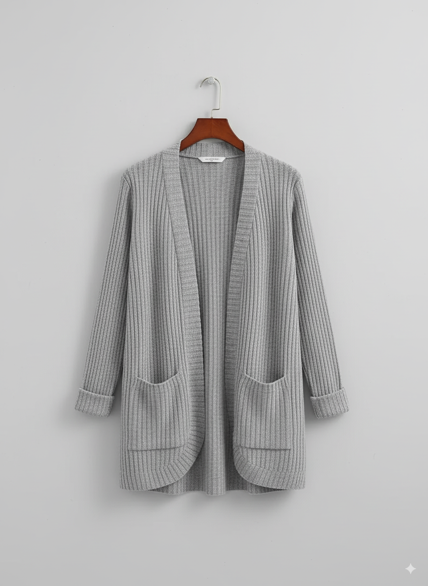 Women's Ribbed Open Front Cardigan | Winter
