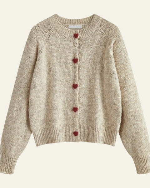 Women's Stylish Warm Cardigan | Heart Buttons
