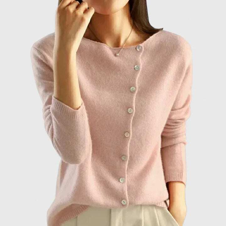 Women's Winter Knit Cardigan | Asymmetric Neck