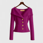 Women's Elegant Fitted Knit Cardigan | Wide Collar