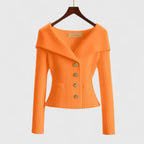 Women's Elegant Fitted Knit Cardigan | Wide Collar