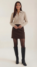 Women's Elegant Knit Collared Cardigan | Button Closure