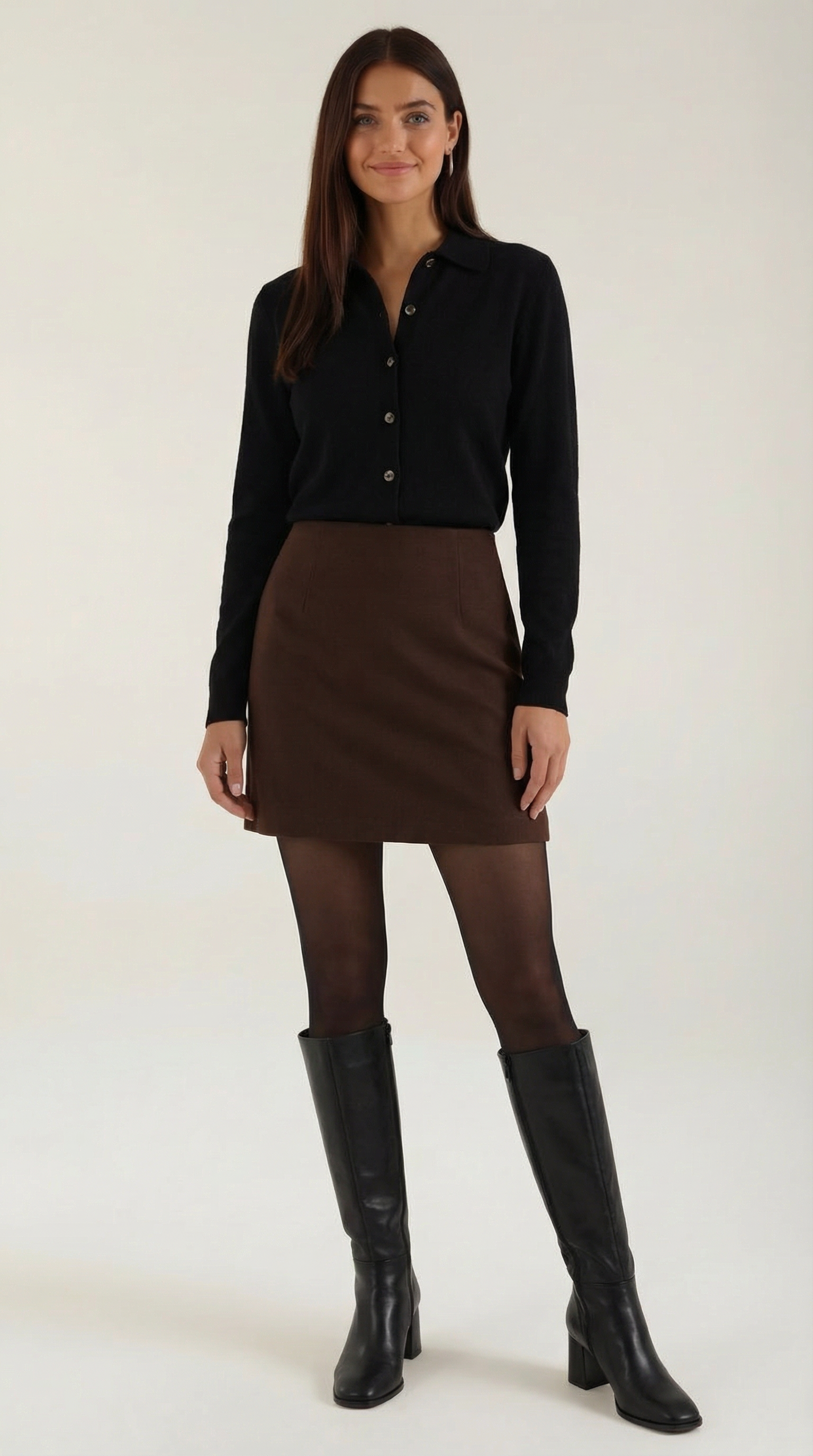 Women's Elegant Knit Collared Cardigan | Button Closure
