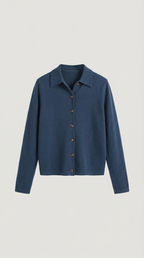 Women's Elegant Knit Collared Cardigan | Button Closure