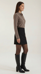 Women's Elegant Knit Collared Cardigan | Button Closure