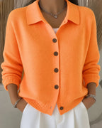 Women's Knitted Shirt Collar Cardigan | Button Down