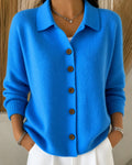 Women's Knitted Shirt Collar Cardigan | Button Down
