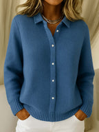 Women's Knit Collared Cardigan | Button-Up