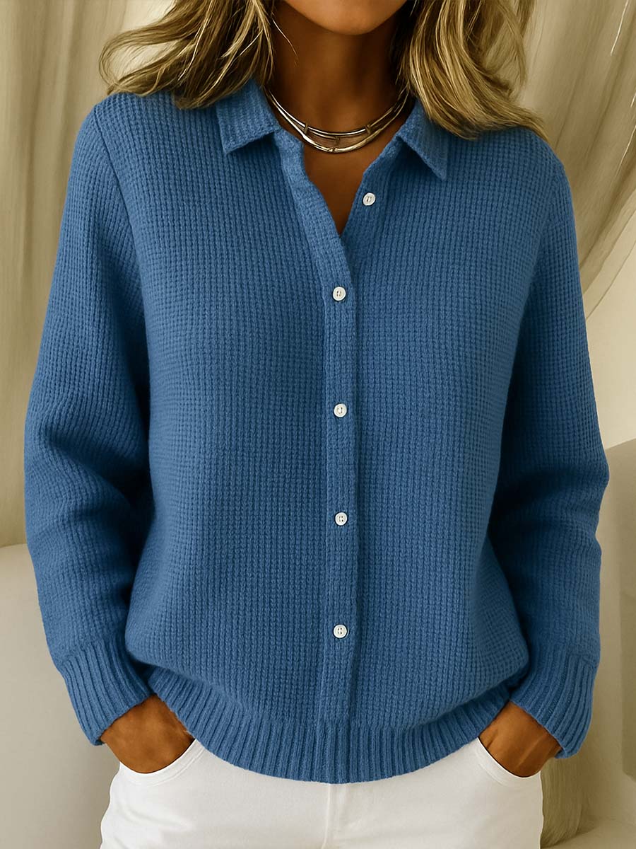 Women's Knit Collared Cardigan | Button-Up