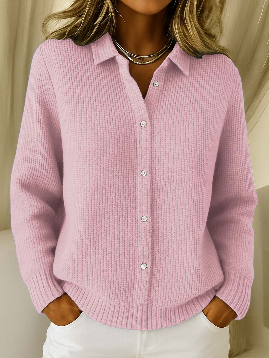 Women's Knit Collared Cardigan | Button-Up