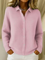 Women's Knit Collared Cardigan | Button-Up