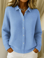Women's Knit Collared Cardigan | Button-Up