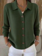 Women's Casual Knit Button Front Cardigan | Collared