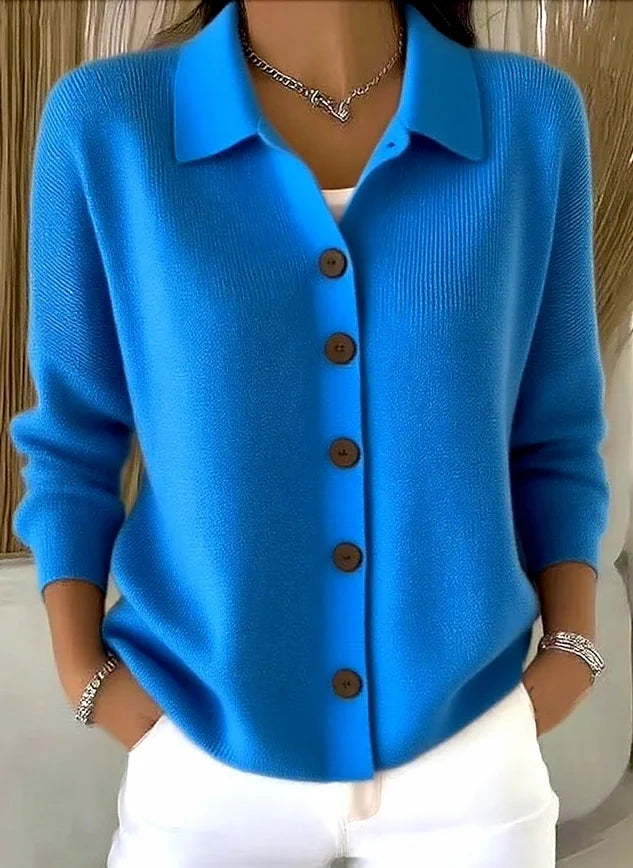 Women's Casual Knit Button Front Cardigan | Collared