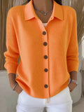 Women's Casual Knit Button Front Cardigan | Collared