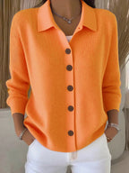 Women's Casual Knit Button Front Cardigan | Collared