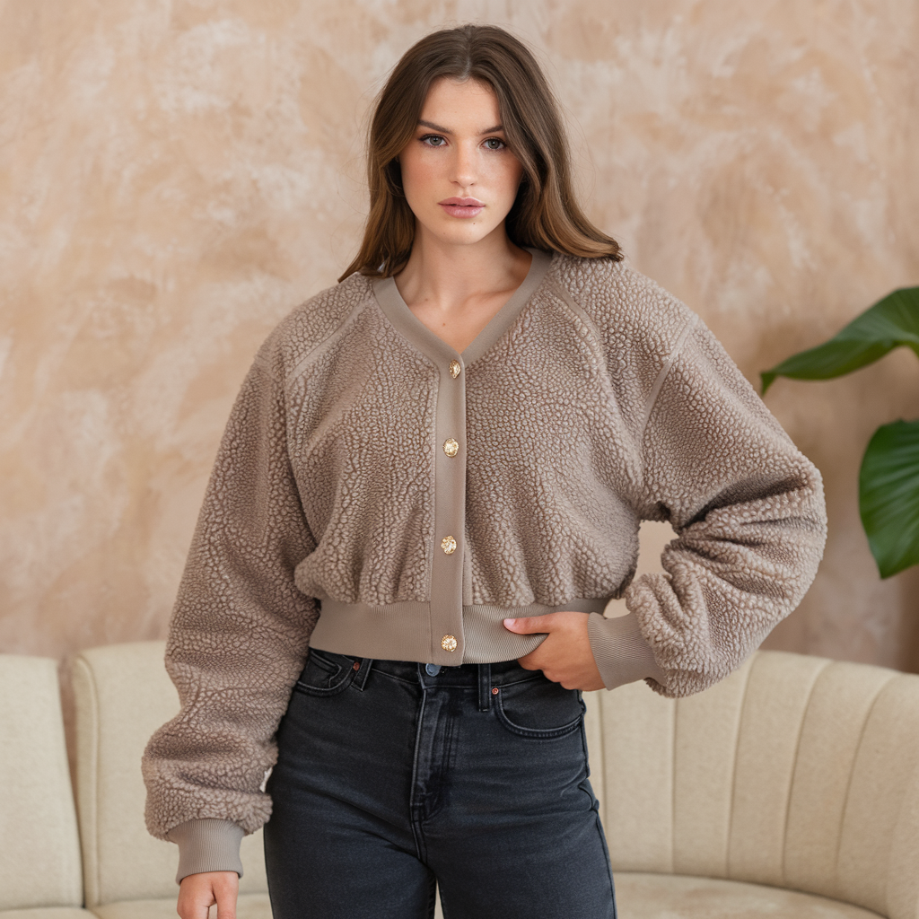 Women's Button Down Knit Cardigan | Cropped