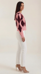 Women's Winter Patterned Knit Cardigan | Button Closure