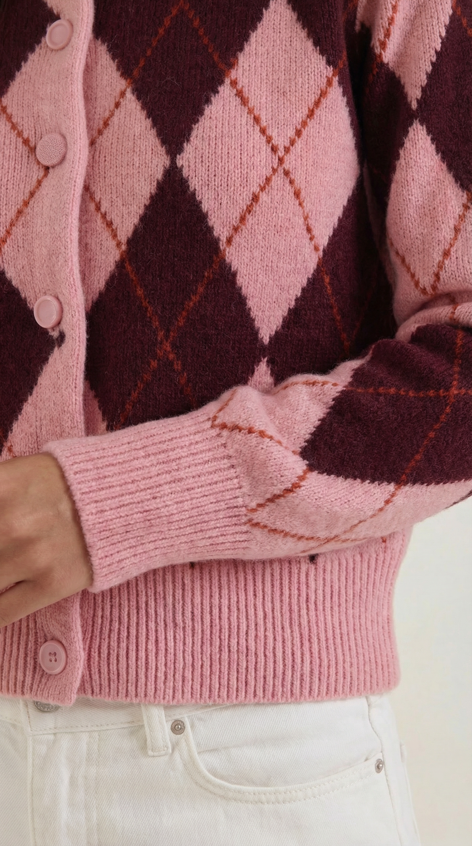 Women's Winter Patterned Knit Cardigan | Button Closure
