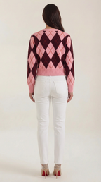 Women's Winter Patterned Knit Cardigan | Button Closure