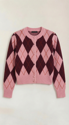 Women's Winter Patterned Knit Cardigan | Button Closure