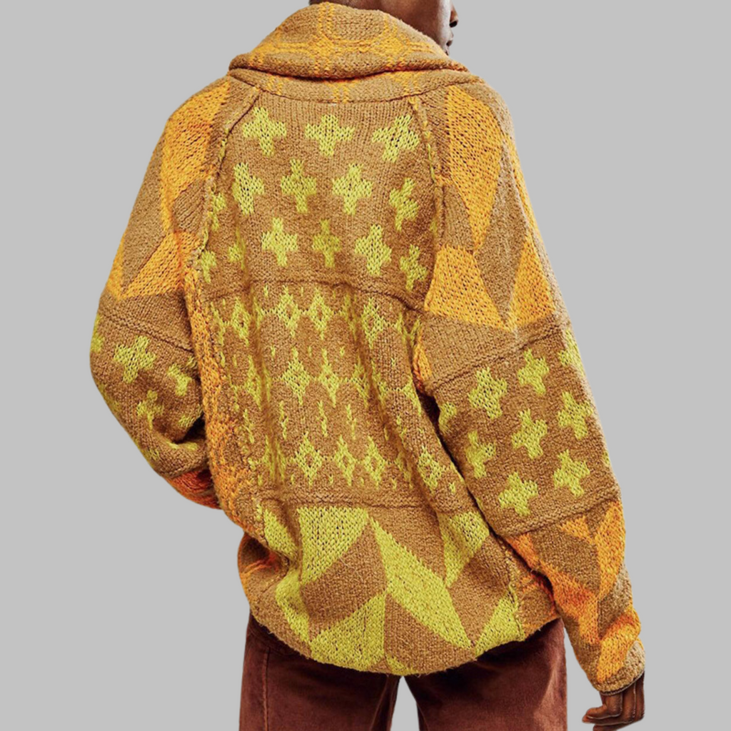 Women's Oversized Cardigan | Jacquard Pattern