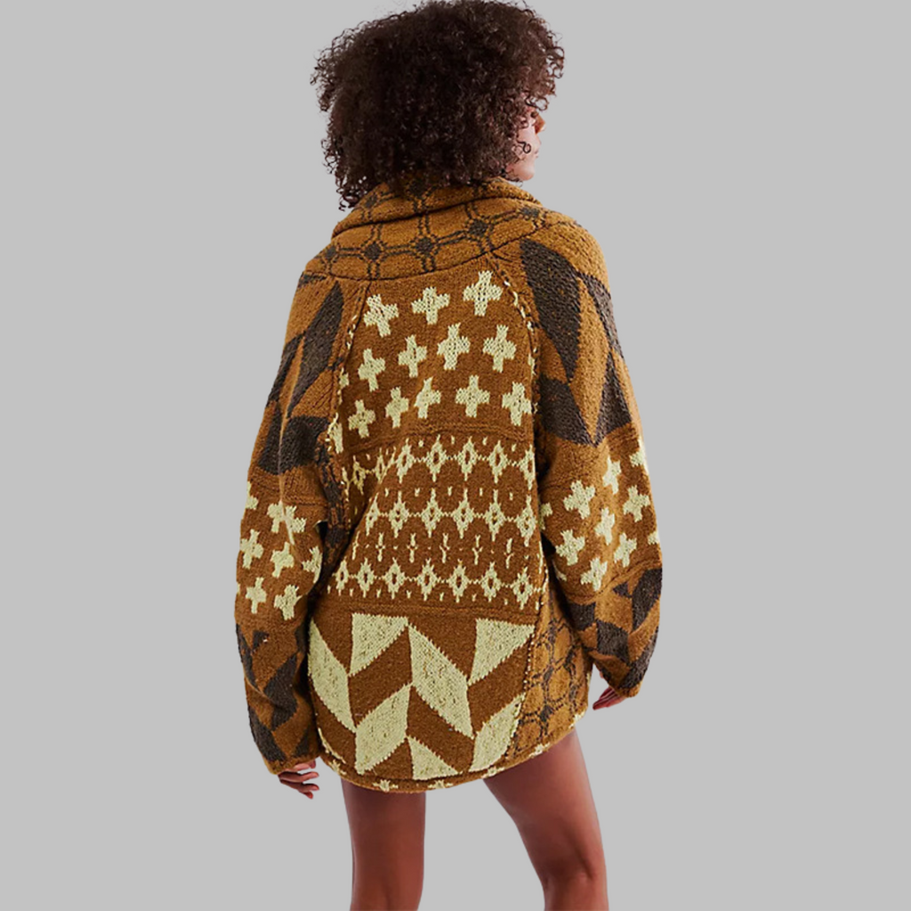 Women's Oversized Cardigan | Jacquard Pattern
