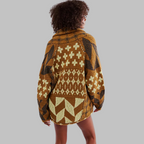 Women's Oversized Cardigan | Jacquard Pattern