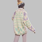 Women's Oversized Cardigan | Jacquard Pattern