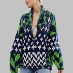 Women's Oversized Cardigan | Jacquard Pattern