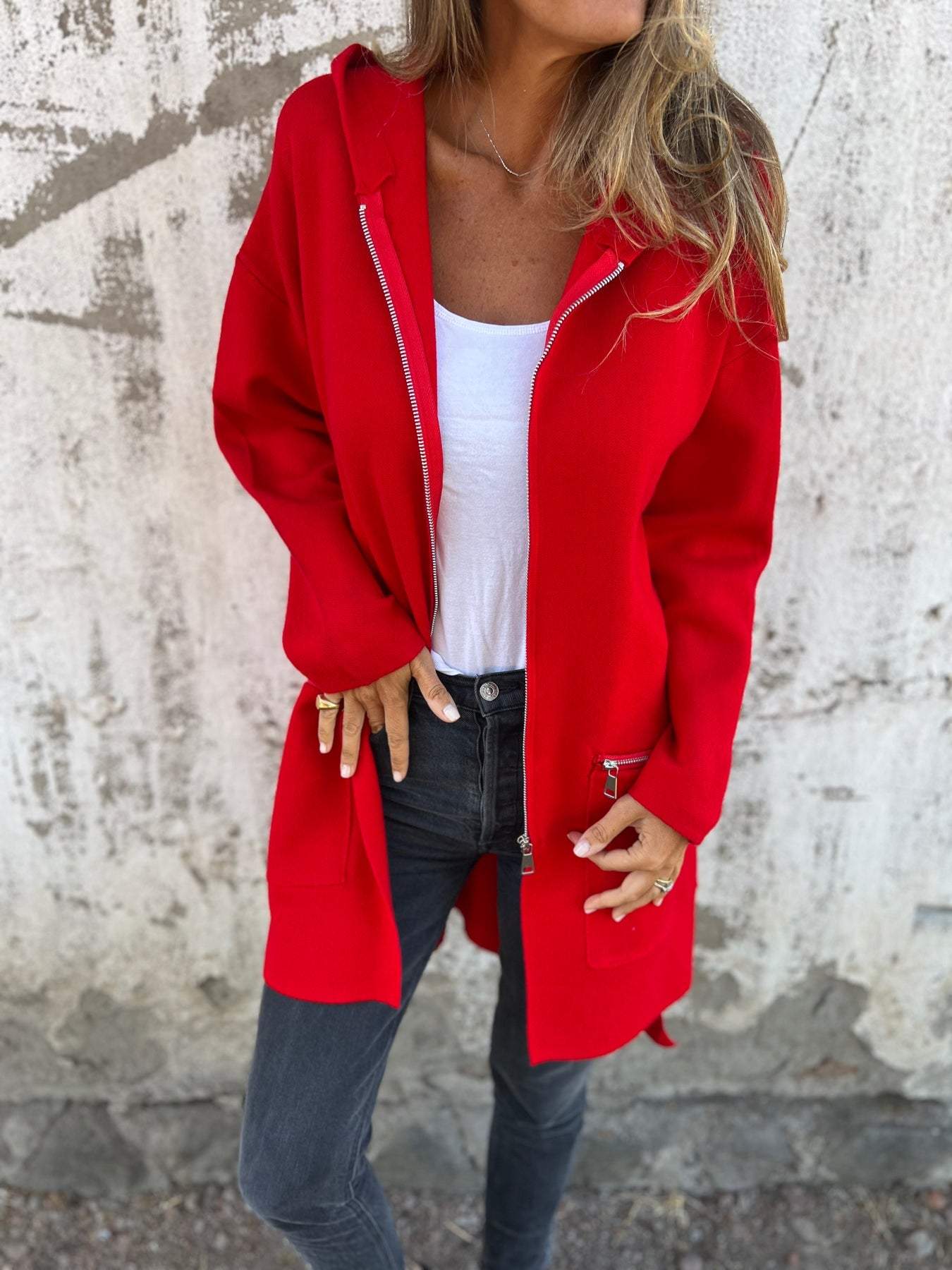 Women's Zip Longline Cardigan | Hooded